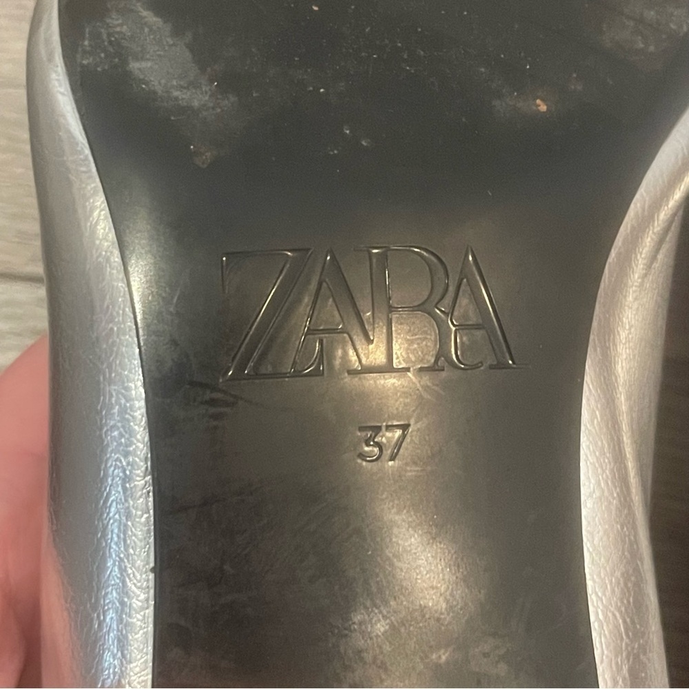 Zara Silver Metallic Kitten Heel Ankle Boots Date Night Clubbing EU 37/US 6 - Picture 13 of 14